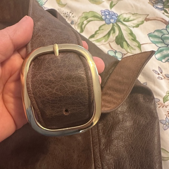 Satchel Brand Large Heidi Leather Mustang Limited Chocolate Crossbody Hobo Bag - Picture 5 of 10